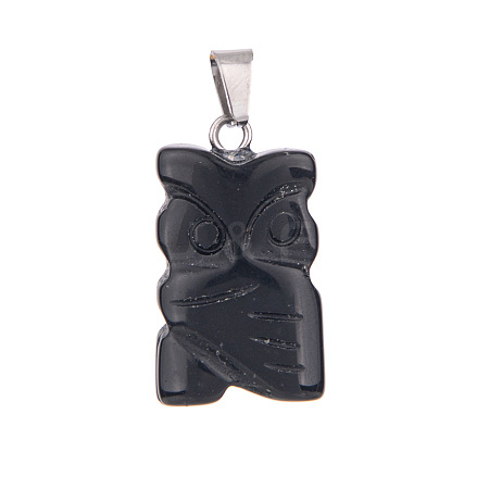 Natural Obsidian Pendants PW-WGE4606-05-1