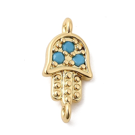 Religion Brass Micro Pave Cubic Zirconia Connector Charms KK-H529-01C-G-1