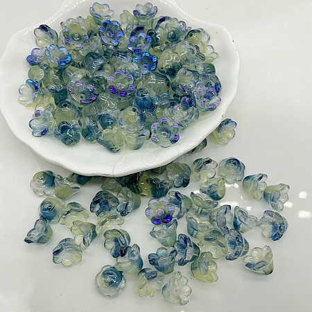 Glass Bead Caps GLAA-WH0033-90H-1