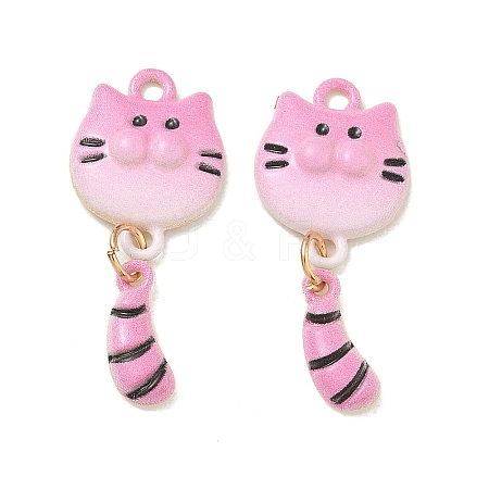 Spray Painted Alloy Enamel Pendants ENAM-K076-38G-04-1