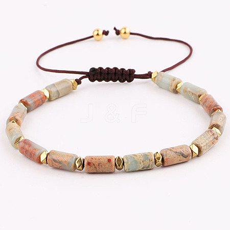 Column Natural Shoushan Stone Beaded Bracelets KU7824-2-1