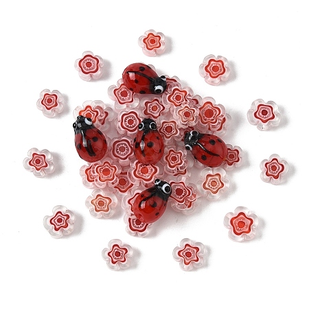 20Pcs Handmade Millefiori Glass Flower Beads LAMP-YW0001-59-1