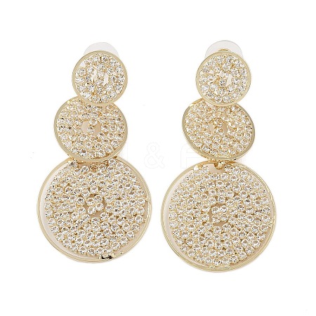 Brass Micro Pave Cubic Zirconia Stud Earrings EJEW-B046-23G-1