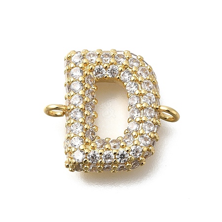 Brass Micro Pave Cubic Zirconia Links KK-I717-04D-1