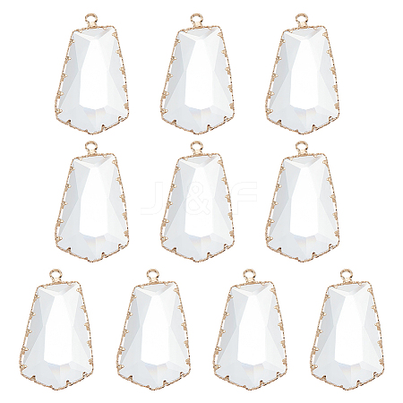 10Pcs Clear Glass Pendants GLAA-BC0001-37-1