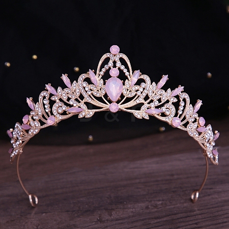 Alloy Rhinestone Crown Hair Bands for Woman Girls PW-WGB2F57-21-1