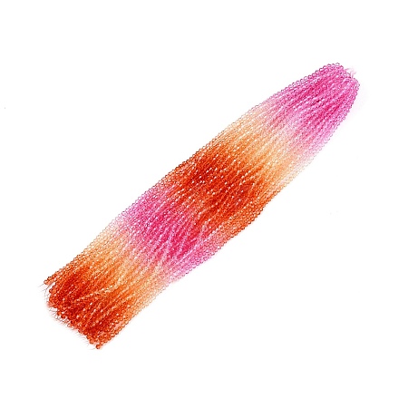 Gradient Color Baking Paint Glass Bead Strands DGLA-A039-T6mm-A04-1