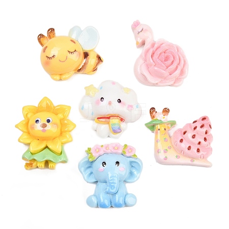 Animal Opaque Resin Cabochons RESI-B043-01-1