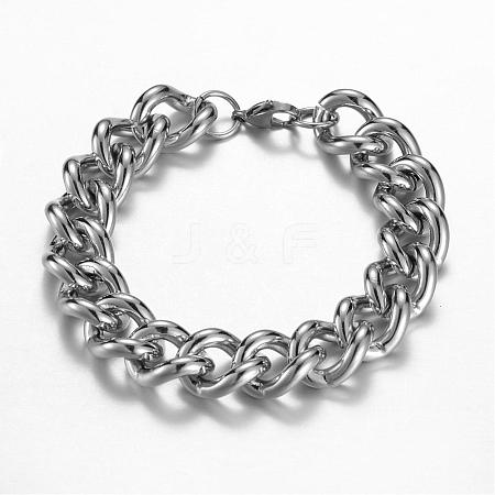 Tarnish Resistant 304 Stainless Steel Twisted Chain Bracelets BJEW-G511-10P-1