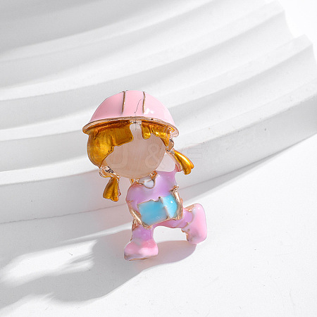 Cute Girl with Book Enamel Pins JEWB-Z031-05KCG-02-1