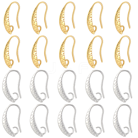 10 Pairs Brass Earring Hooks KK-BBC0027-77C-1