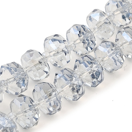 Transparent Electroplate Glass Beads Strands X-EGLA-P062-01A-PL01-1