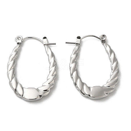 Non-Tarnish 304 Stainless Steel Hoop Earrings for Women EJEW-Z026-22P-1