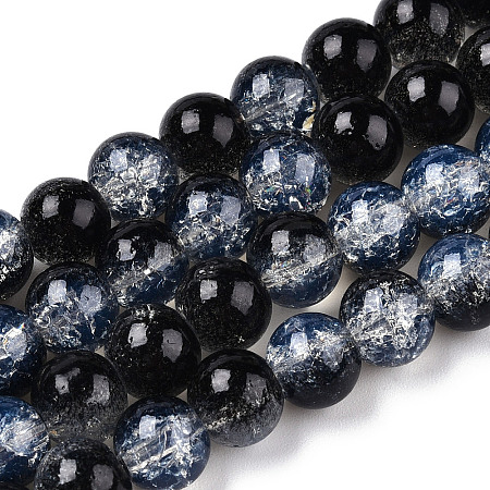 Transparent Crackle Baking Paint Glass Beads X1-DGLA-T003-01B-01-1