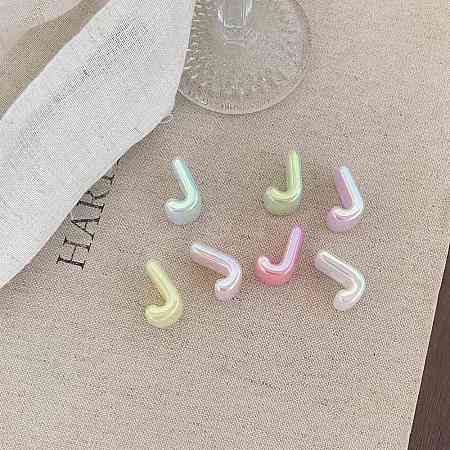 UV Plating Acrylic Alphabet Beads OACR-N163-42J-1