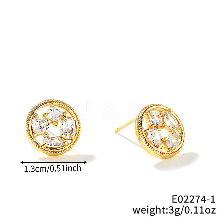 Shiny and Simple Brass Stud Earrings QJ1197-2-1