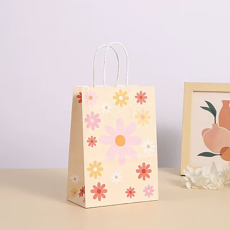 Rectangle with Sunflower Pattern Paper Gift Bags CARB-L012-01D-1