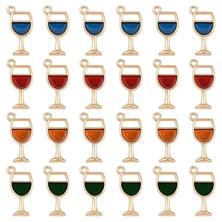 20Pcs 4 Colors Alloy Enamel Pendants ENAM-YW0006-70-1