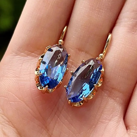 Alloy Cubic Zirconia Dangle Earrings FS-WGEFC92-03-1