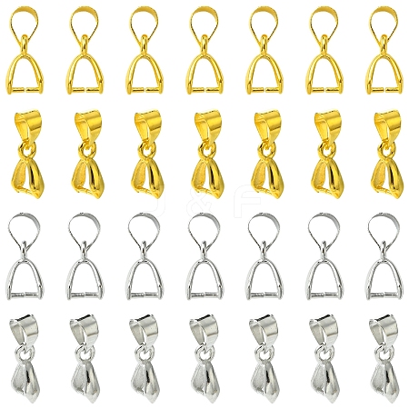 100Pcs 2 Colors Brass Ice Pick Pinch Bails IFIN-FS0001-48-1