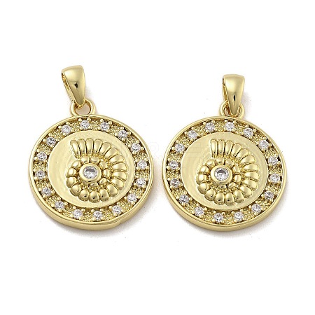 Brass Micro Pave Cubic Zirconia Pendants KK-U060-13G-1