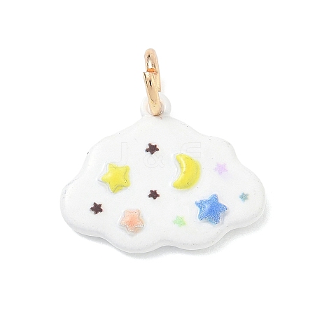 Brass Enamel Pendants KK-CBAE20A-04G-1