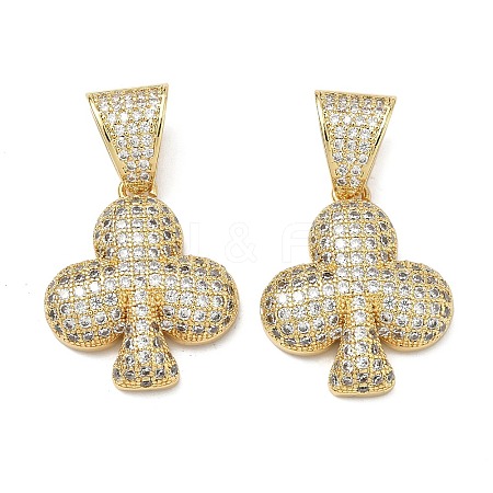 Brass Micro Pave Cubic Zirconia Pendants KK-P345-17G-06-1