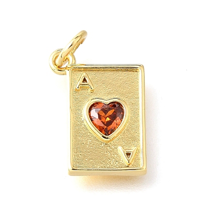 Brass Micro Pave Cubic Zirconia Pendants KK-V007-005G-04-1