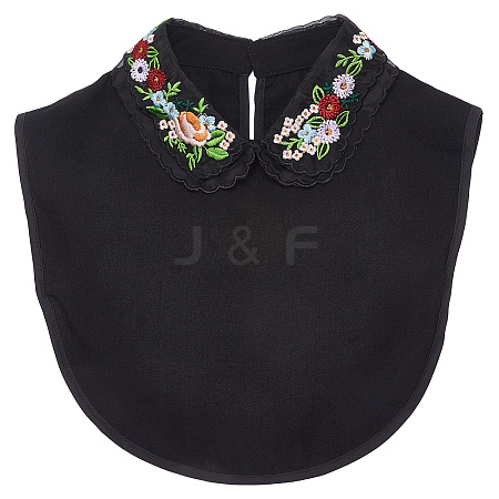 Detachable Polyester Embroidered Flower Collar AJEW-WH20006-242B-1