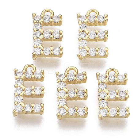 Brass Micro Pave Cubic Zirconia Charms KK-T060-05-E-G-NF-1