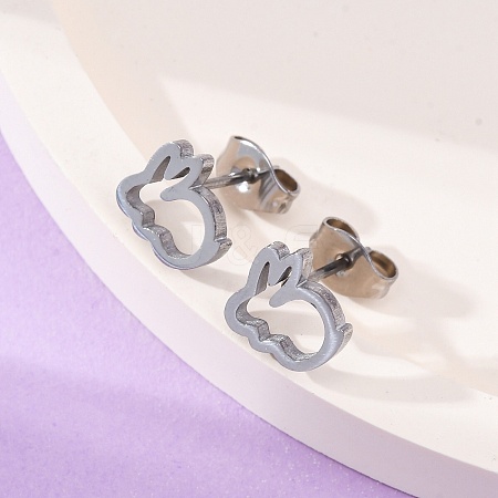 Tarnish Resistant 304 Stainless Steel Stud Earrings X-EJEW-N045-04P-1