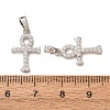 Brass Micro Pave Clear Cubic Zirconia Pendants CU-CBA0D78-01P-3