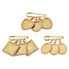3Pcs 3 Styles Alloy Rhinestone Brooch Base Settings JEWB-OC00001-1