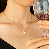 Stainless Steel Rhinestone Pendant Necklaces NO6391-1-2