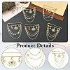 5Pcs Rhinestone Eye & Alloy Star Charms Safety Pin Brooch JEWB-CJ0003-44-3