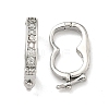 Oval Brass Micro Pave Clear Cubic Zirconia Twister Clasps KK-B170-18P-1
