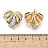 Brass Micro Pave Clear Cubic Zirconia Stud Earrings for Women EJEW-G430-02GP-5