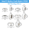 10Pcs 5 Styles 925 Sterling Silver Spacer Beads STER-PH0004-55-2