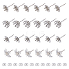 DICOSMETIC 40Pcs 4 Style Flower 201 & 304 Stainless Steel Stud Earring Findings STAS-DC0014-76-1