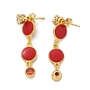 Brass Micro Pave Clear Cubic Zirconia Dangle Stud Earrings EJEW-M077-10G-01-2
