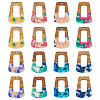 16Pcs 8 Colors Resin and Walnut Pendants FIND-TA0006-48-2
