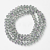 Electroplate Transparent Glass Beads Strands EGLA-A034-T6mm-G04-2