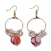 Pearl Chip Beads Dangle Earrings EJEW-L218-06-2