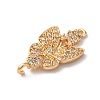 Brass Micro Pave Cubic Zirconia Connector Charms KK-C062-053G-01-2