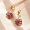 Cherry Brass Micro Pave Cubic Zirconia Stud Earrings EJEW-M077-12G-01-5