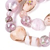 Handmade Foil Glass with Gold Sand Lampwork Beads Strands FOIL-Q002-08F-3