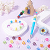 100Pcs UV Plating Transparent Acrylic European Beads TACR-TA0001-93C-7
