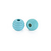 Painted Natural Wood Beehive Beads WOOD-Q040-019B-A01-4