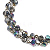 Handmade Electroplate Glass Faceted Rondelle Beads Chains for Necklaces Bracelets Making AJEW-JB00145-01-3