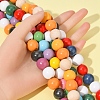 5 Strands 5 styles Halloween Spray Painted Natural Wood Beads Strands WOOD-YW0001-04-4